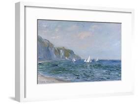 Cliffs and Sailboats at Pourville-Claude Monet-Framed Giclee Print