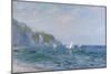 Cliffs and Sailboats at Pourville-Claude Monet-Mounted Giclee Print