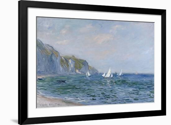 Cliffs and Sailboats at Pourville-Claude Monet-Framed Giclee Print