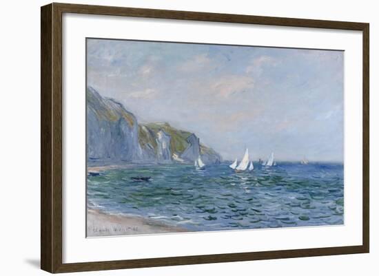 Cliffs and Sailboats at Pourville-Claude Monet-Framed Giclee Print