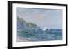 Cliffs and Sailboats at Pourville-Claude Monet-Framed Premium Giclee Print