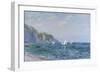 Cliffs and Sailboats at Pourville-Claude Monet-Framed Premium Giclee Print