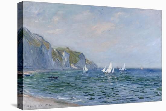Cliffs and Sailboats at Pourville-Claude Monet-Stretched Canvas