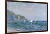 Cliffs and Sailboats at Pourville-Claude Monet-Framed Giclee Print