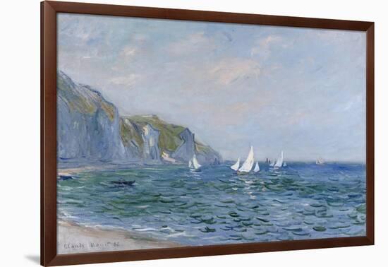 Cliffs and Sailboats at Pourville-Claude Monet-Framed Giclee Print