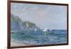 Cliffs and Sailboats at Pourville-Claude Monet-Framed Giclee Print