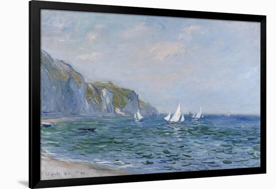 Cliffs and Sailboats at Pourville-Claude Monet-Framed Giclee Print