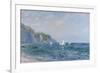 Cliffs and Sailboats at Pourville-Claude Monet-Framed Premium Giclee Print