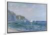 Cliffs and Sailboats at Pourville-Claude Monet-Framed Giclee Print