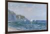 Cliffs and Sailboats at Pourville-Claude Monet-Framed Giclee Print