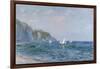 Cliffs and Sailboats at Pourville-Claude Monet-Framed Giclee Print