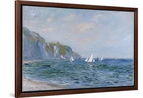 Cliffs and Sailboats at Pourville-Claude Monet-Framed Giclee Print