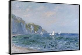 Cliffs and Sailboats at Pourville-Claude Monet-Stretched Canvas