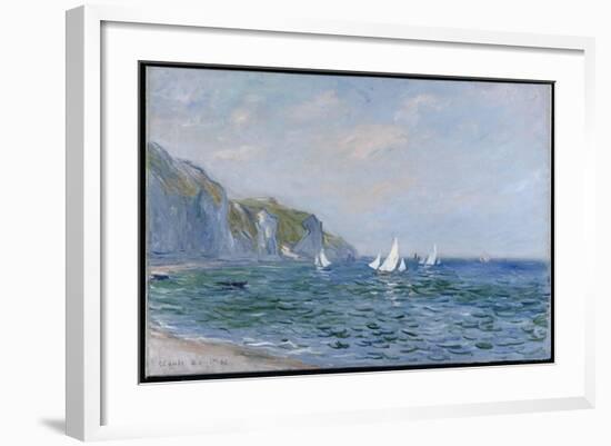 Cliffs and Sailboats at Pourville-Claude Monet-Framed Giclee Print