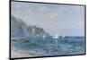 Cliffs and Sailboats at Pourville-Claude Monet-Mounted Giclee Print