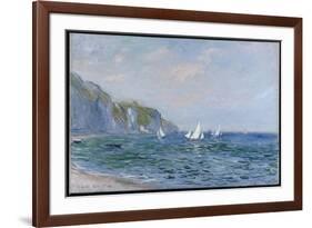 Cliffs and Sailboats at Pourville-Claude Monet-Framed Giclee Print