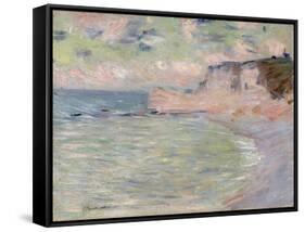Cliffs and the Porte D'Amont, Morning Effect, 1885-Claude Monet-Framed Stretched Canvas