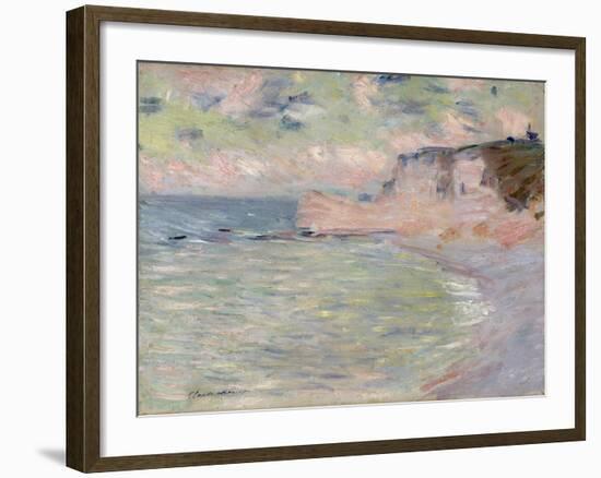 Cliffs and the Porte D'Amont, Morning Effect, 1885-Claude Monet-Framed Giclee Print