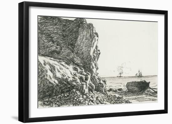 Cliffs And The Sea-Claude Monet-Framed Premium Giclee Print