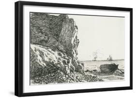 Cliffs And The Sea-Claude Monet-Framed Premium Giclee Print