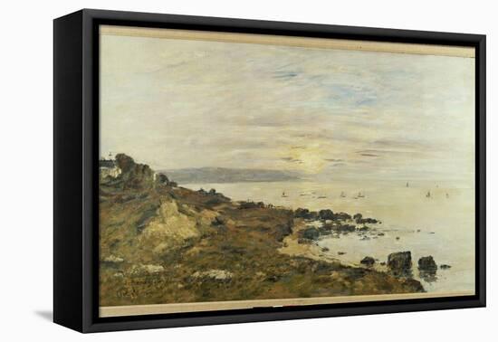 Cliffs at Benerville, Sunset, 1897-Eugene Louis Boudin-Framed Stretched Canvas