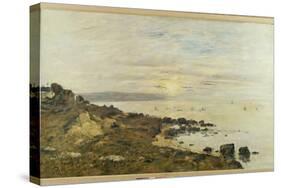 Cliffs at Benerville, Sunset, 1897-Eugene Louis Boudin-Stretched Canvas