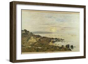 Cliffs at Benerville, Sunset, 1897-Eugene Louis Boudin-Framed Giclee Print