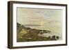 Cliffs at Benerville, Sunset, 1897-Eugène Boudin-Framed Giclee Print