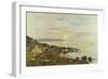 Cliffs at Benerville, Sunset, 1897-Eugène Boudin-Framed Giclee Print