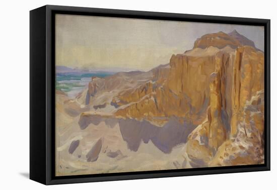 Cliffs at Deir el Bahri, Egypt, 1890-91-John Singer Sargent-Framed Stretched Canvas