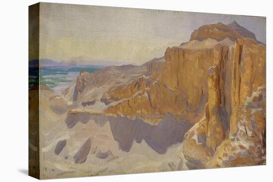 Cliffs at Deir el Bahri, Egypt, 1890-91-John Singer Sargent-Stretched Canvas