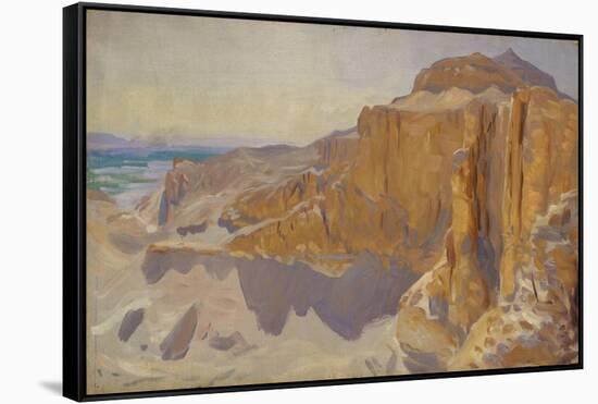 Cliffs at Deir el Bahri, Egypt, 1890-91-John Singer Sargent-Framed Stretched Canvas