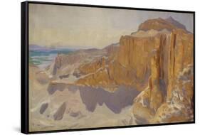 Cliffs at Deir el Bahri, Egypt, 1890-91-John Singer Sargent-Framed Stretched Canvas