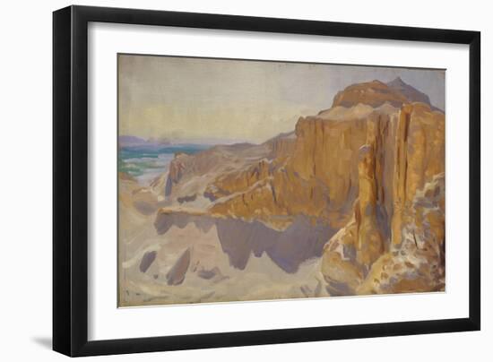 Cliffs at Deir el Bahri, Egypt, 1890-91-John Singer Sargent-Framed Giclee Print