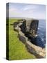 Cliffs at Downpatrick Head, Near Ballycastle, County Mayo, Connacht, Republic of Ireland (Eire)-Gary Cook-Stretched Canvas