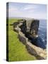 Cliffs at Downpatrick Head, Near Ballycastle, County Mayo, Connacht, Republic of Ireland (Eire)-Gary Cook-Stretched Canvas