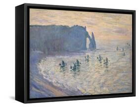 Cliffs at Ètretat, 1885-1886-Claude Monet-Framed Stretched Canvas