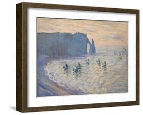 Cliffs at Ètretat, 1885-1886-Claude Monet-Framed Giclee Print