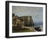 Cliffs at Etretat after a Storm, c.1870-Gustave Courbet-Framed Giclee Print