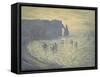 Cliffs at Etretat-Claude Monet-Framed Stretched Canvas
