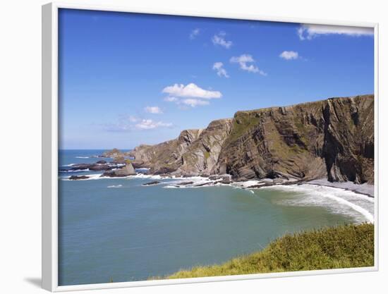 Cliffs at Hartland Quay, Devon, England, United Kingdom, Europe-Jeremy Lightfoot-Framed Photographic Print