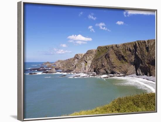 Cliffs at Hartland Quay, Devon, England, United Kingdom, Europe-Jeremy Lightfoot-Framed Photographic Print