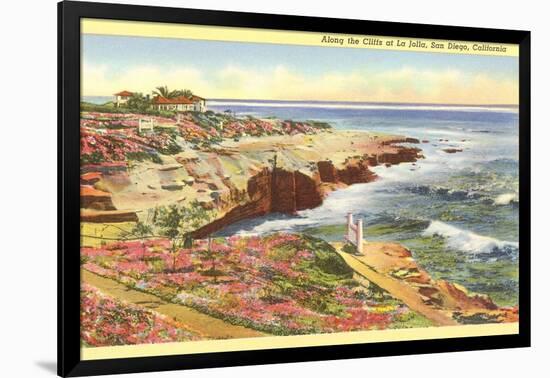 Cliffs at La Jolla, San Diego, California-null-Framed Art Print
