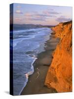 Cliffs at Pescadero State Beach, California, USA-Charles Gurche-Stretched Canvas