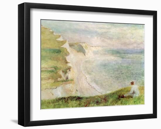 Cliffs at Pourville, 1879-Pierre-Auguste Renoir-Framed Giclee Print