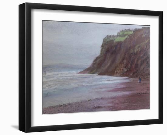 Cliffs at Shaldon S/Devon,  pastel-Margo Starkey-Framed Giclee Print