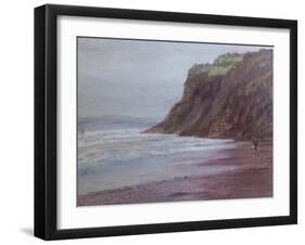 Cliffs at Shaldon S/Devon,  pastel-Margo Starkey-Framed Giclee Print