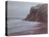 Cliffs at Shaldon S/Devon,  pastel-Margo Starkey-Stretched Canvas