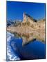 Cliffs at Spite Hill in Winter Reflected in the Missouri River Near Craig, Montana-John Lambing-Mounted Photographic Print