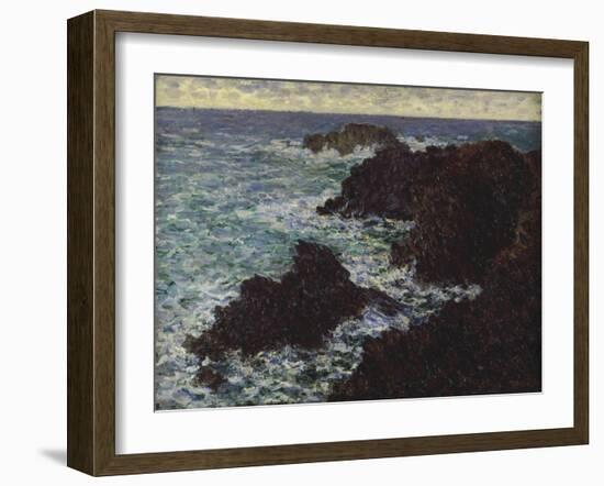 Cliffs at the Cote Sauvage of Belle-Ile, 1886-Claude Monet-Framed Giclee Print